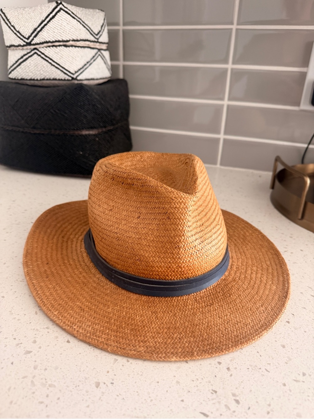 Straw Fedora Hat- Tan